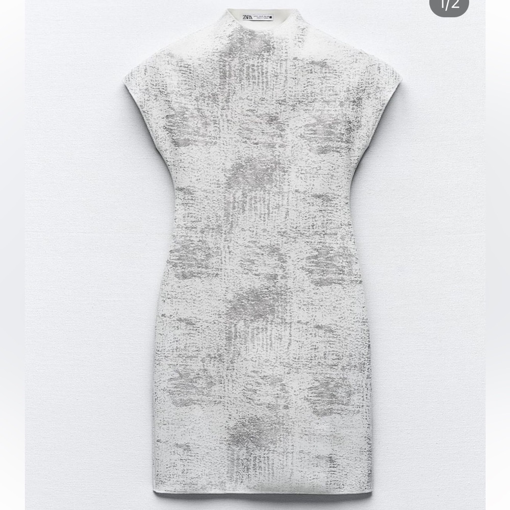 Zara Gray Textured Dress